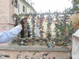 Kampa - the wall full of locks which were given here by lovers who want to lock their love and to throw the key away